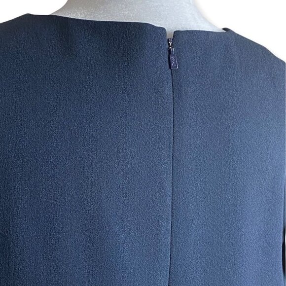 Chloé Crepe Dress Crew Neck Knee-Length in Dark Navy Ruffle Sz FR40 US 10/Medium - Picture 10 of 10